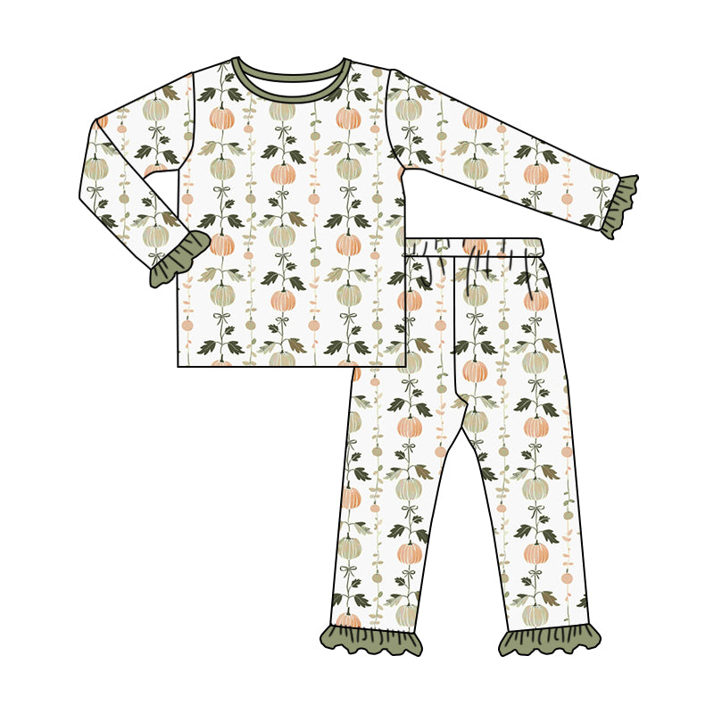 wholesale kids girls fall season pumpkin clothes preorder