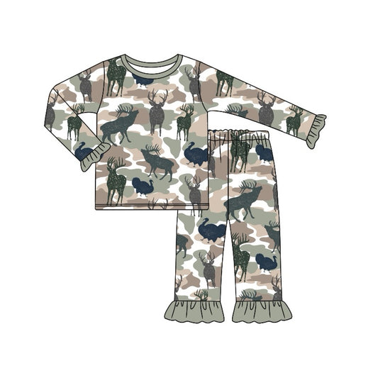 baby girl clothes reindeer turkey hunting camo print outfit preorder