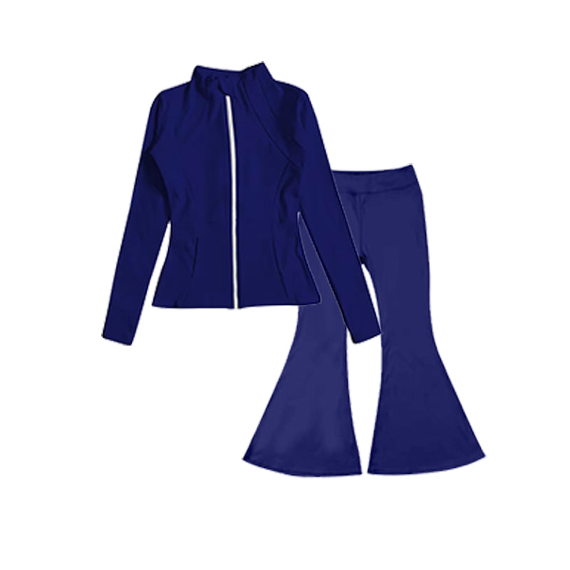 children baby girls dark blue two pieces active wear athletic sports clothes preorder