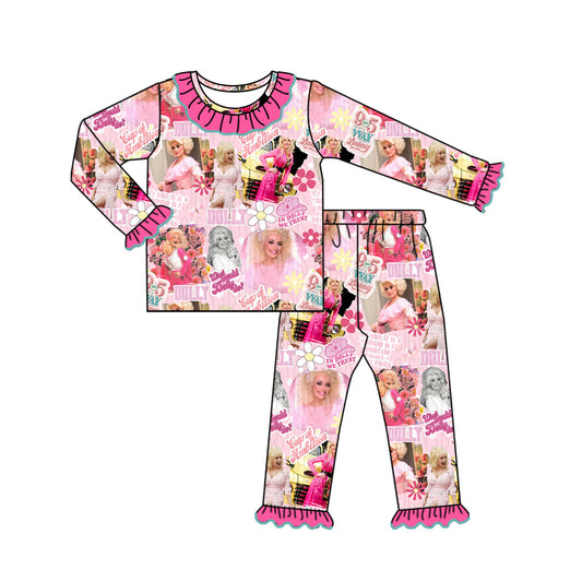cowgirl western doll print long sleeve pajama set preorder