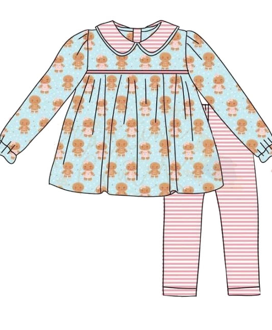 baby girl Christmas gingerbread tunic top matching pants fall winter clothes preorder