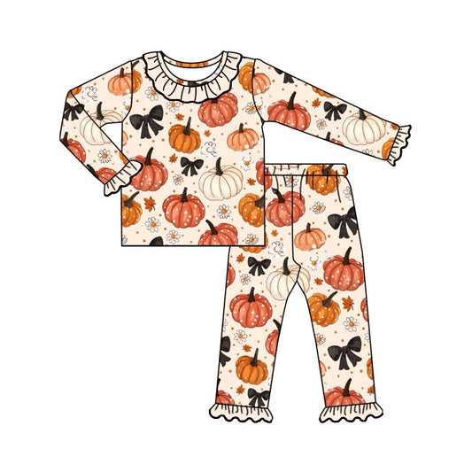 Fall pumpkin black bow fall season clothes preorder