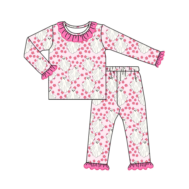 Toddle baby kids pink flower Halloween ghost  clothing set preorder