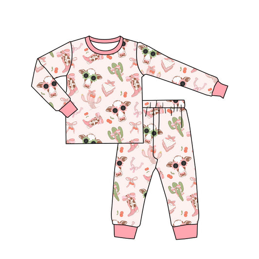 cowgirl western cactus boots long sleeve pajama set preorder