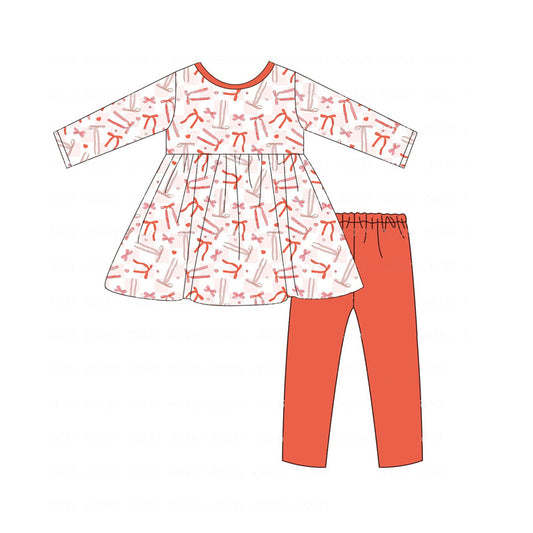 Cute baby girls pink bow long sleeve boutique clothes preorder