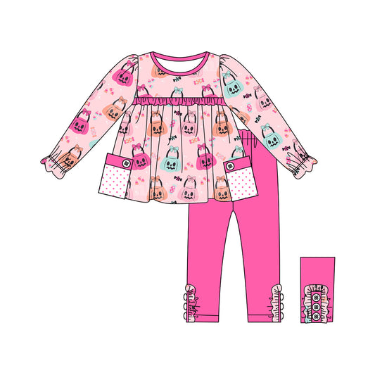 Halloween pumpkin ghost tunic top matching pants fall winter clothes preorder