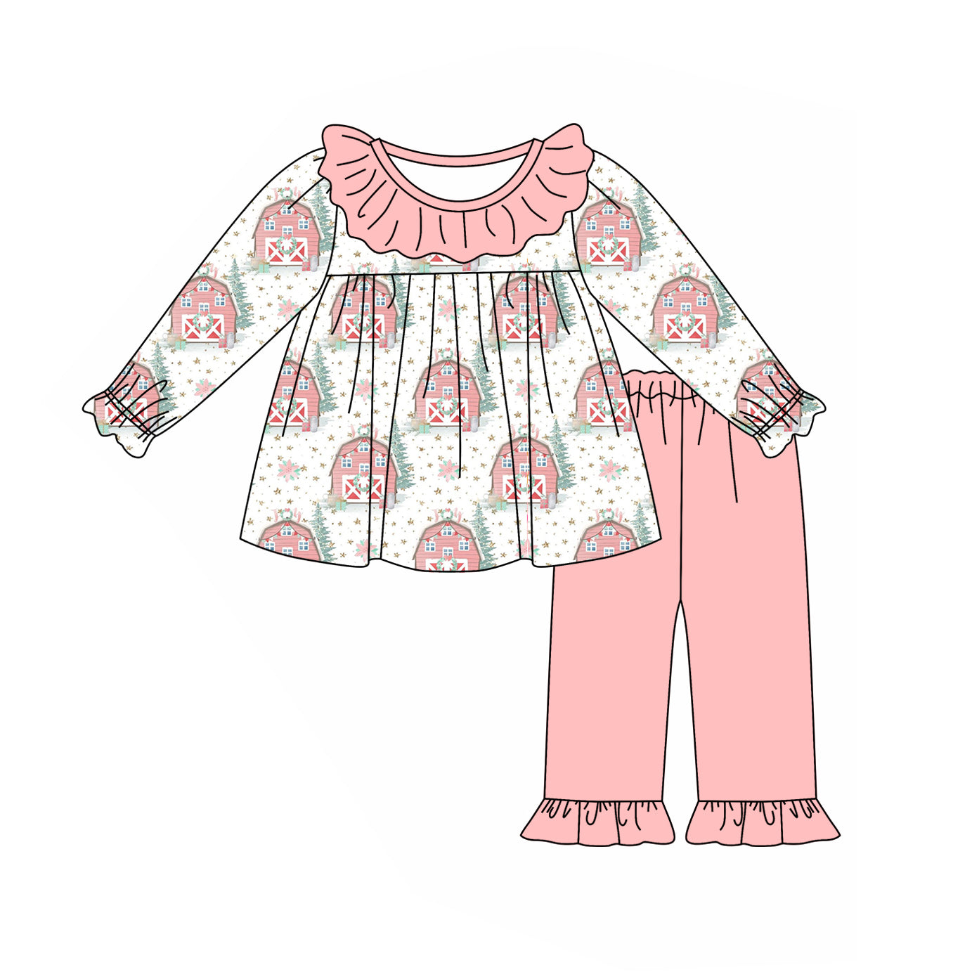 Christmas house tunic top matching pants fall winter clothes preorder
