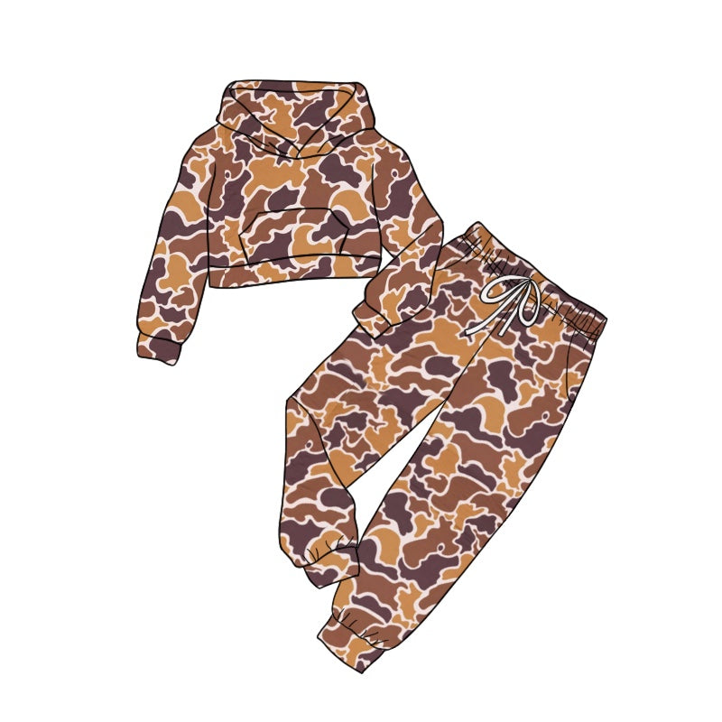 Brown Camo Baby Boy Long Sleeve Hoodie Outfit Preorder