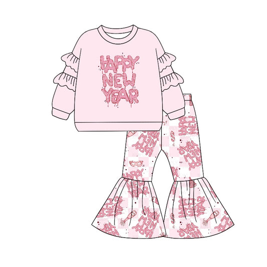 Baby Girls Happy New Year Matching Pants Outfit Preorder