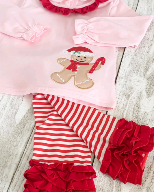 baby girl Christmas gingerbread tunic top matching pants fall winter clothes preorder