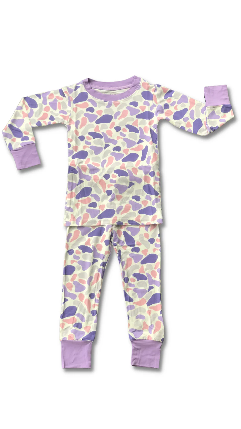 Pink lavender camo print baby girls outfit preorder