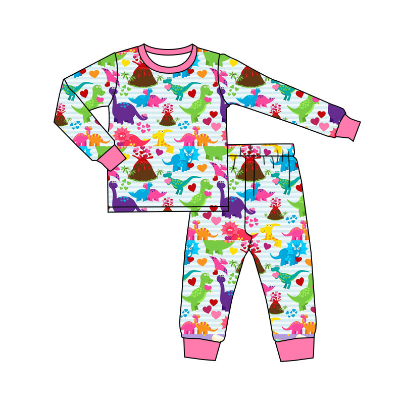 Valentines day dinosaur girls matching clothing set preorder