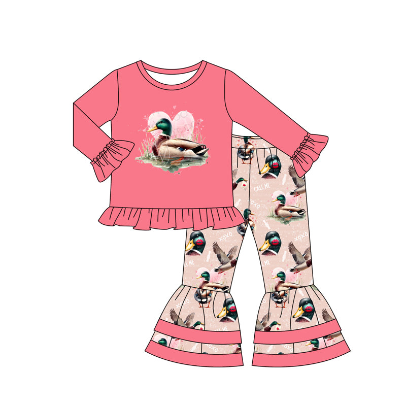 Valentines day mallard duck baby girl matching clothing set preorder