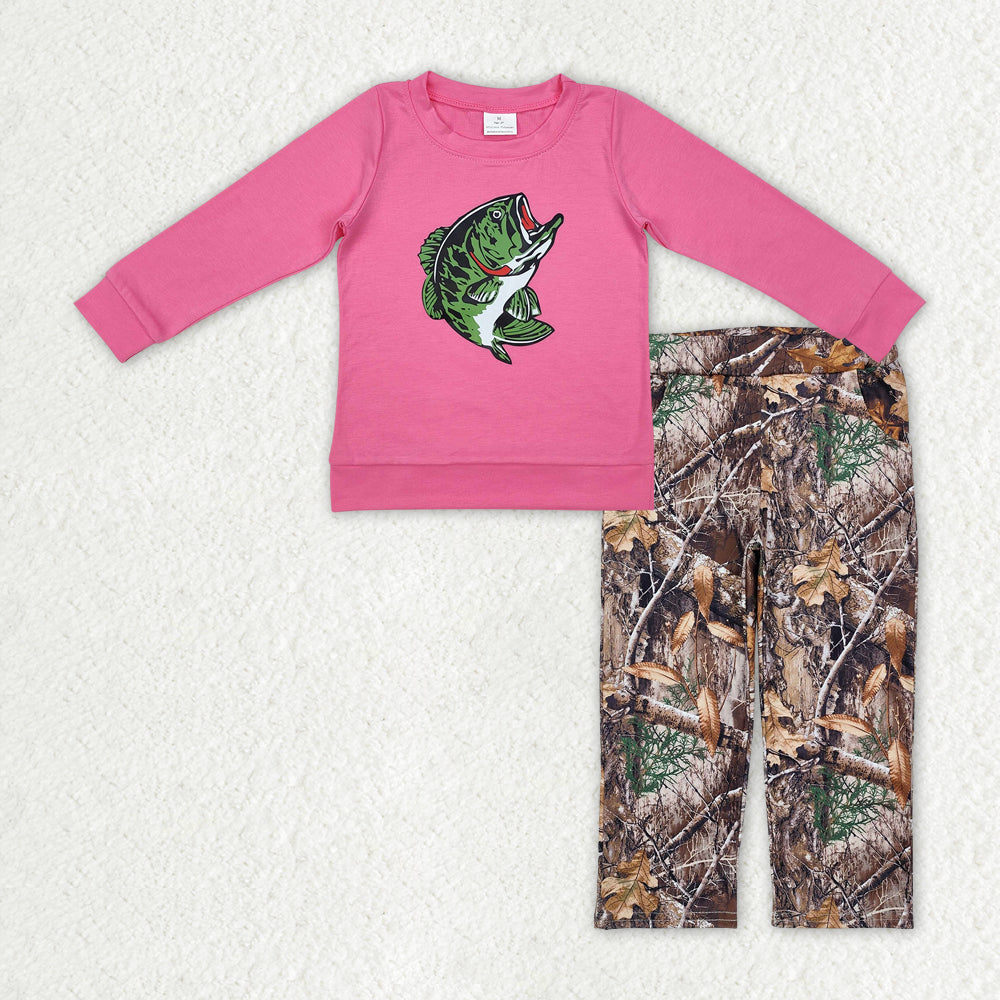 baby girl fishing top camo pants spring fall clothes