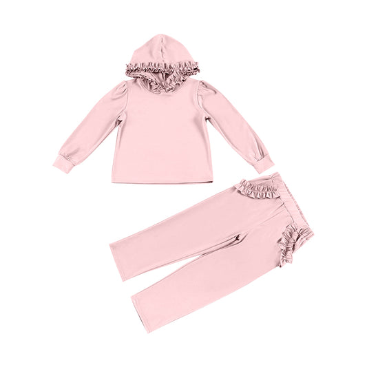 baby girl long sleeve pink cotton hoodie set preorder