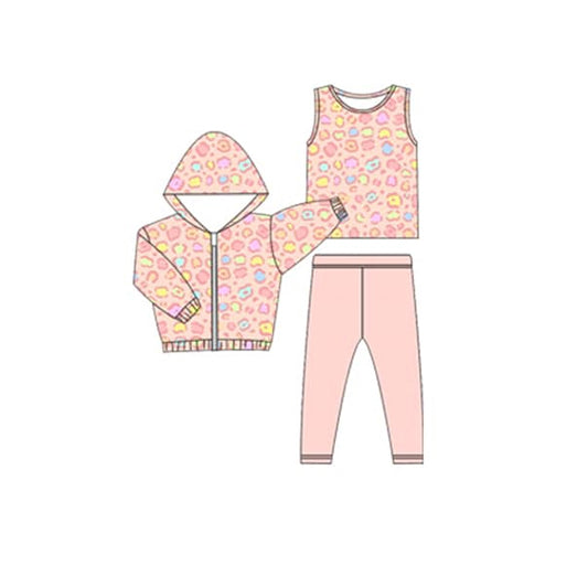 Flowers tank top matching pants hoodie top 3pcs clothing set preorder