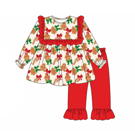 Baby girls Christmas gingerbread candy cane tunic top matching pants clothes preorder