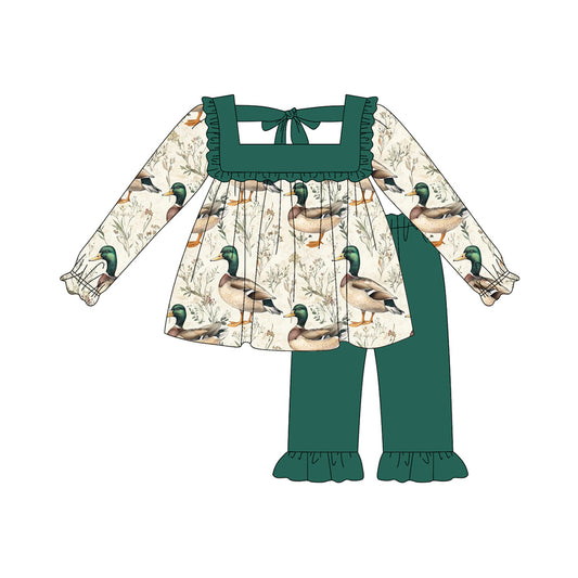 Mallard duck girls long sleeve outfit preorder