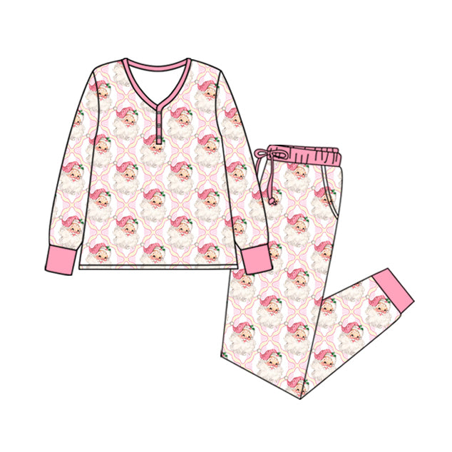Adult women Christmas Santa Claus long sleeve pajama set preorder