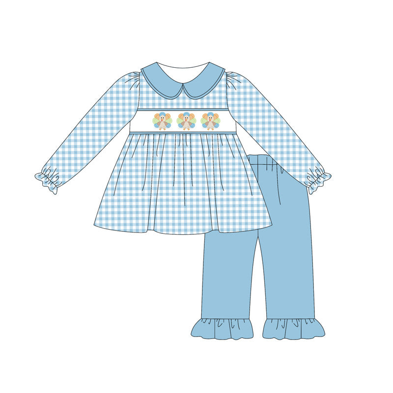 Toddle baby girls Thanksgiving turkey tunic top matching pants clothes preorder
