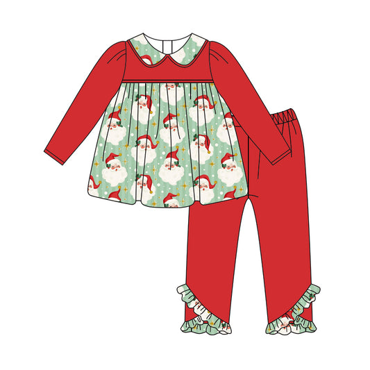 Baby girls Christmas santa claus tunic top matching pants clothes preorder