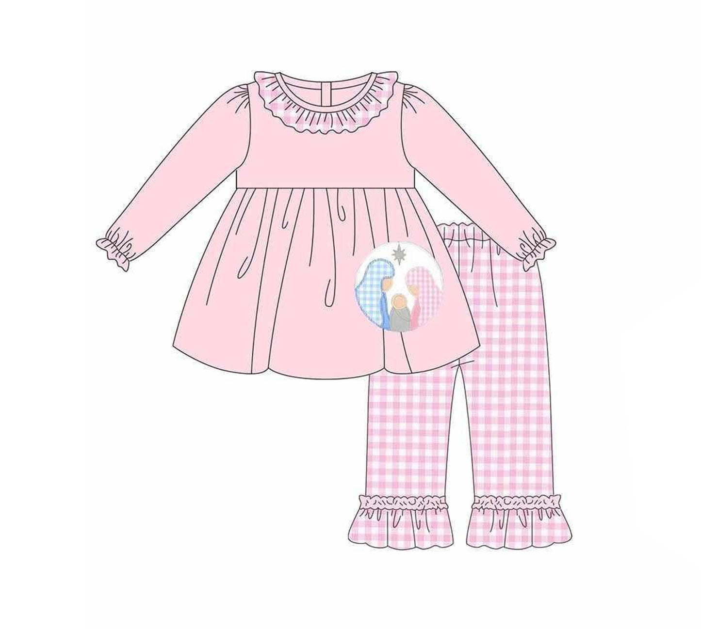 Toddle girls Christmas Nativity tunic top matching pants fall winter clothes preorder