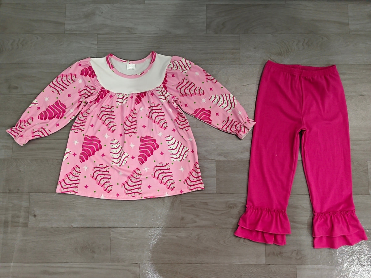 Toddle girls Christmas tree tunic top matching pants fall winter clothes preorder