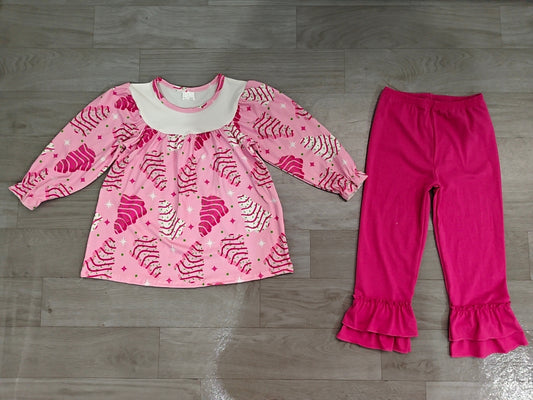 Toddle girls Christmas tree tunic top matching pants fall winter clothes preorder