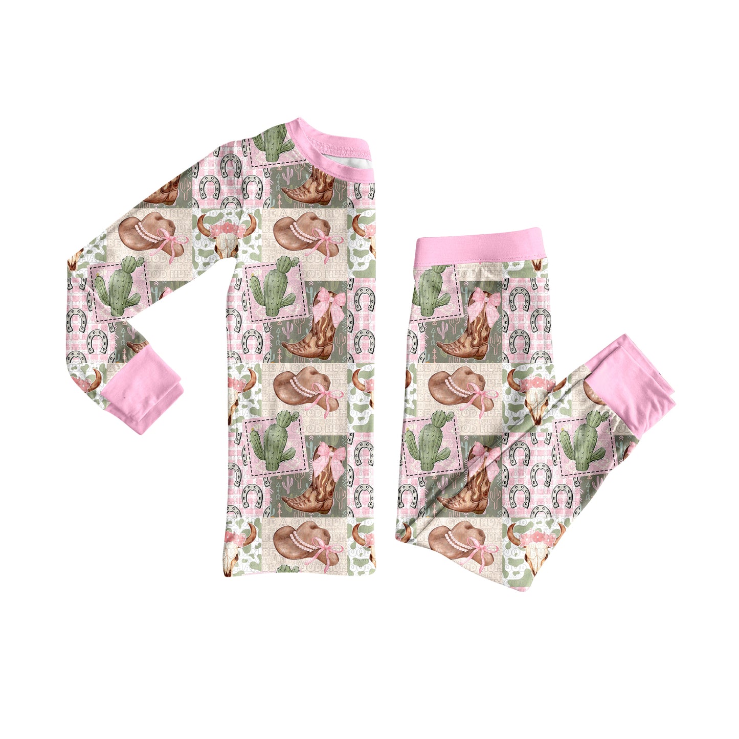 Western cowgirl rodeo long sleeve pajama set outfit preorder