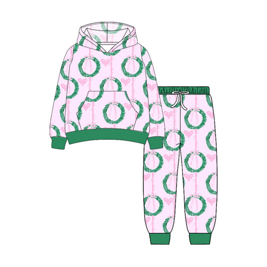 Girls Christmas tree  bow hoodie outfit preorder