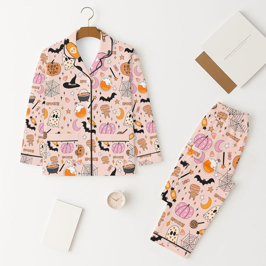Baby girl Halloween pumpkin ghost long sleeve pajama set clothes preorder