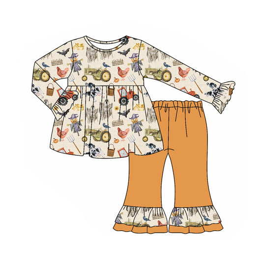 Halloween ghost farm animal girls long sleeve matching outfit preorder
