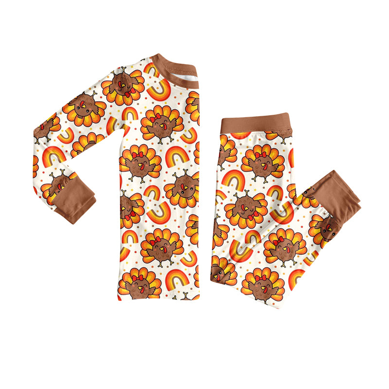 Thanksgiving turkey boy long sleeve matching outfit preorder
