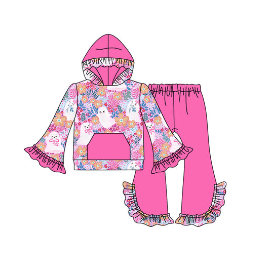 Halloween ghost floral designs kids long sleeve matching outfit preorder