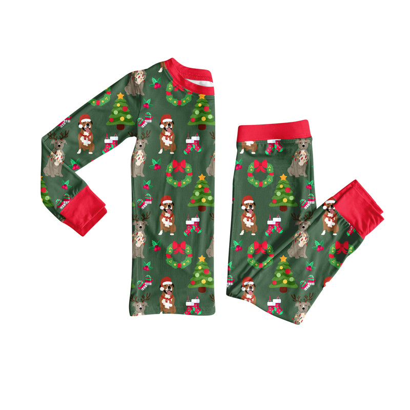 Christmas dog deer design kids long sleeve matching outfit preorder