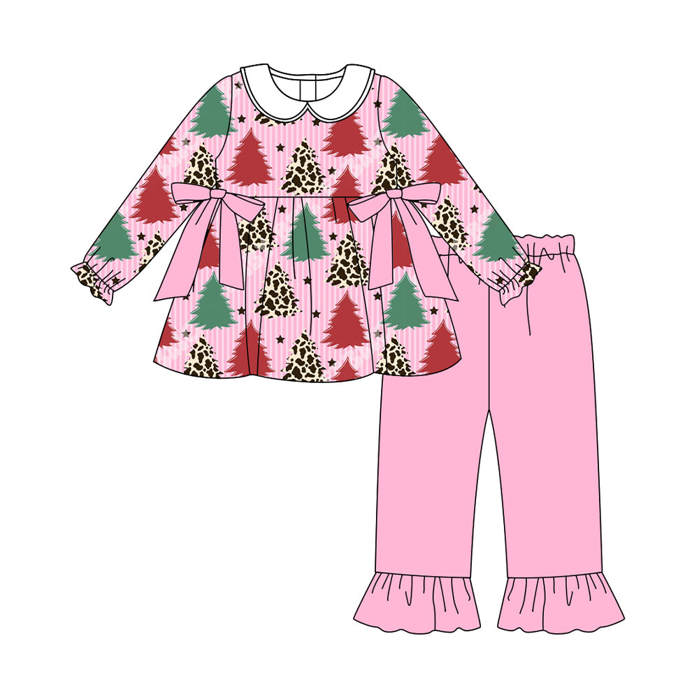 Christmas trees kids long sleeve matching outfit preorder