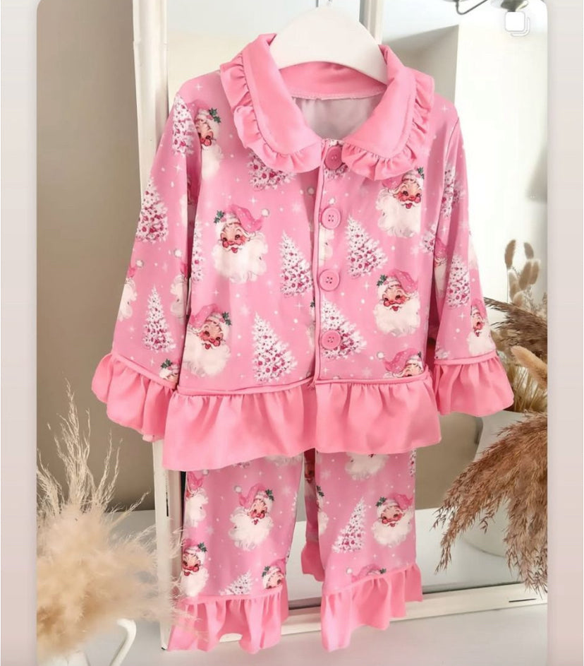 Toddle girls Christmas Santa Claus design matching outfit set preorder
