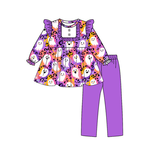 Halloween ghost leopard kids long sleeve matching outfit preorder