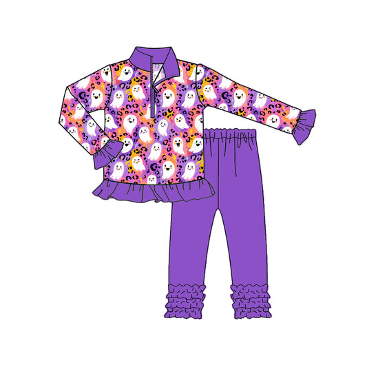 Halloween ghost leopard kids long sleeve matching set preorder