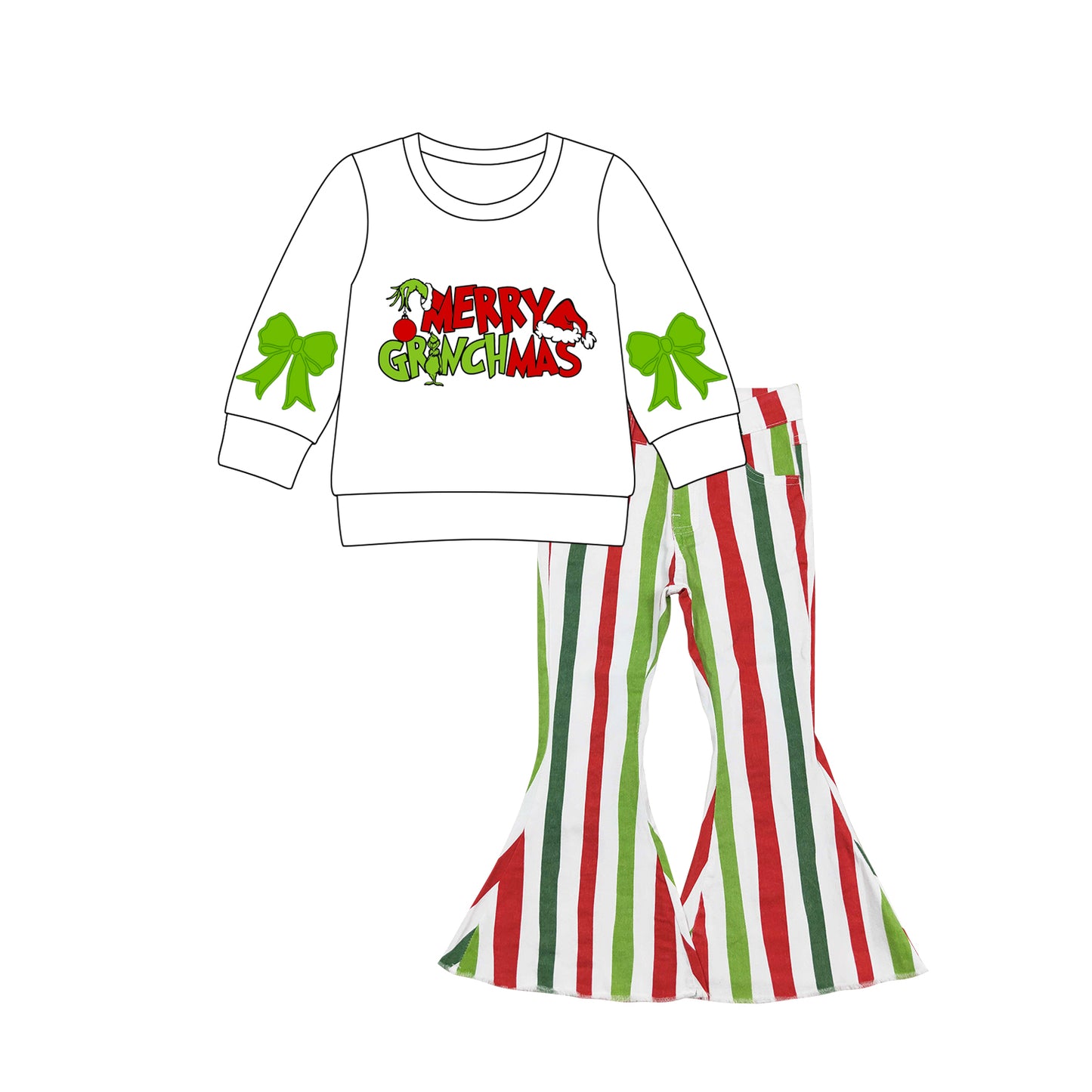 Merry Christmas kids girls matching outfit set preorder