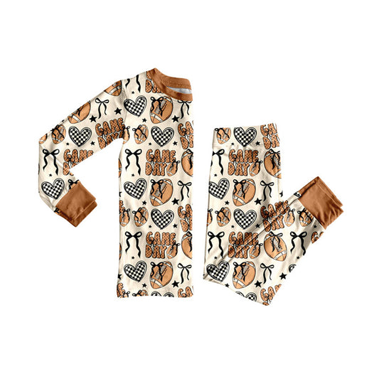 Kids boys game day football matching pajama set preorder
