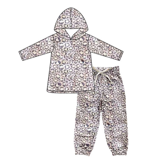 Baby girls leopard hoodie top matching pants outfit preorder
