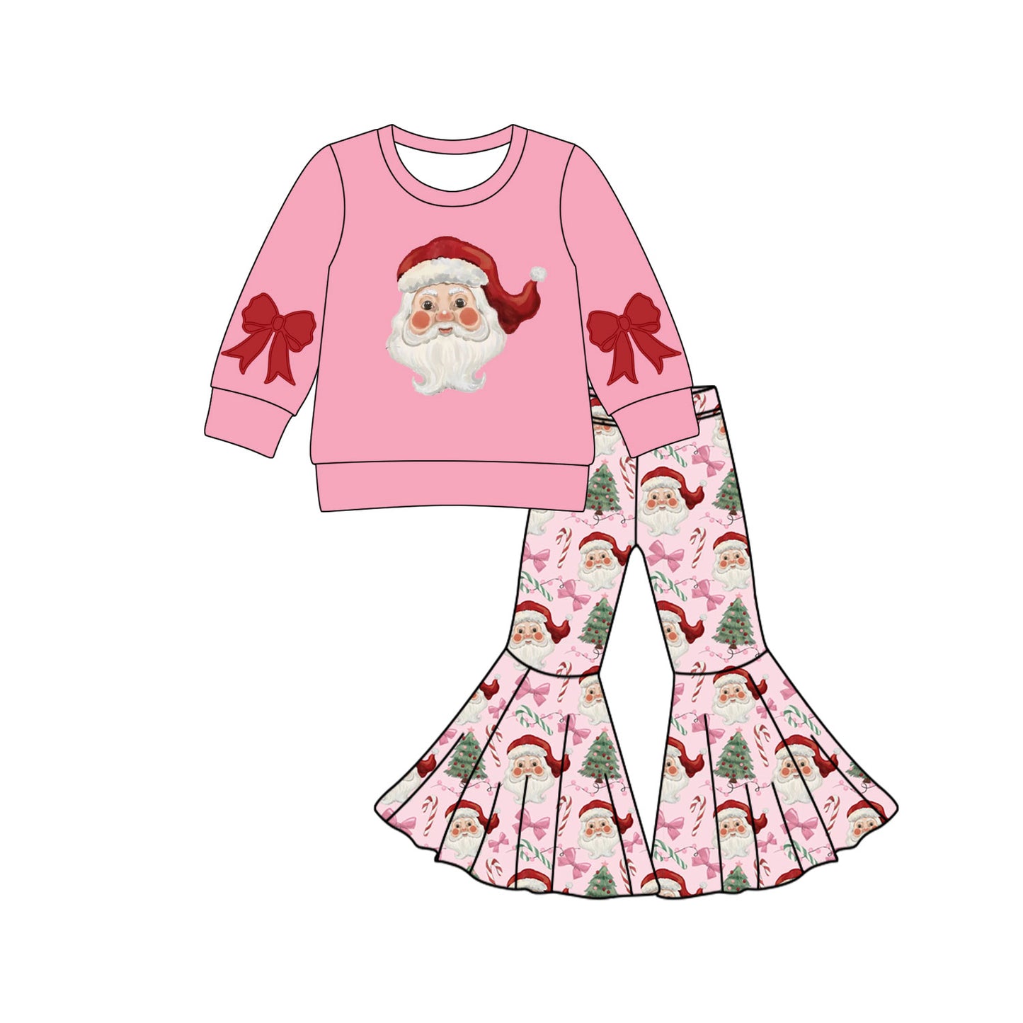 Christmas santa claus shirt matching pants design kids matching outfit preorder