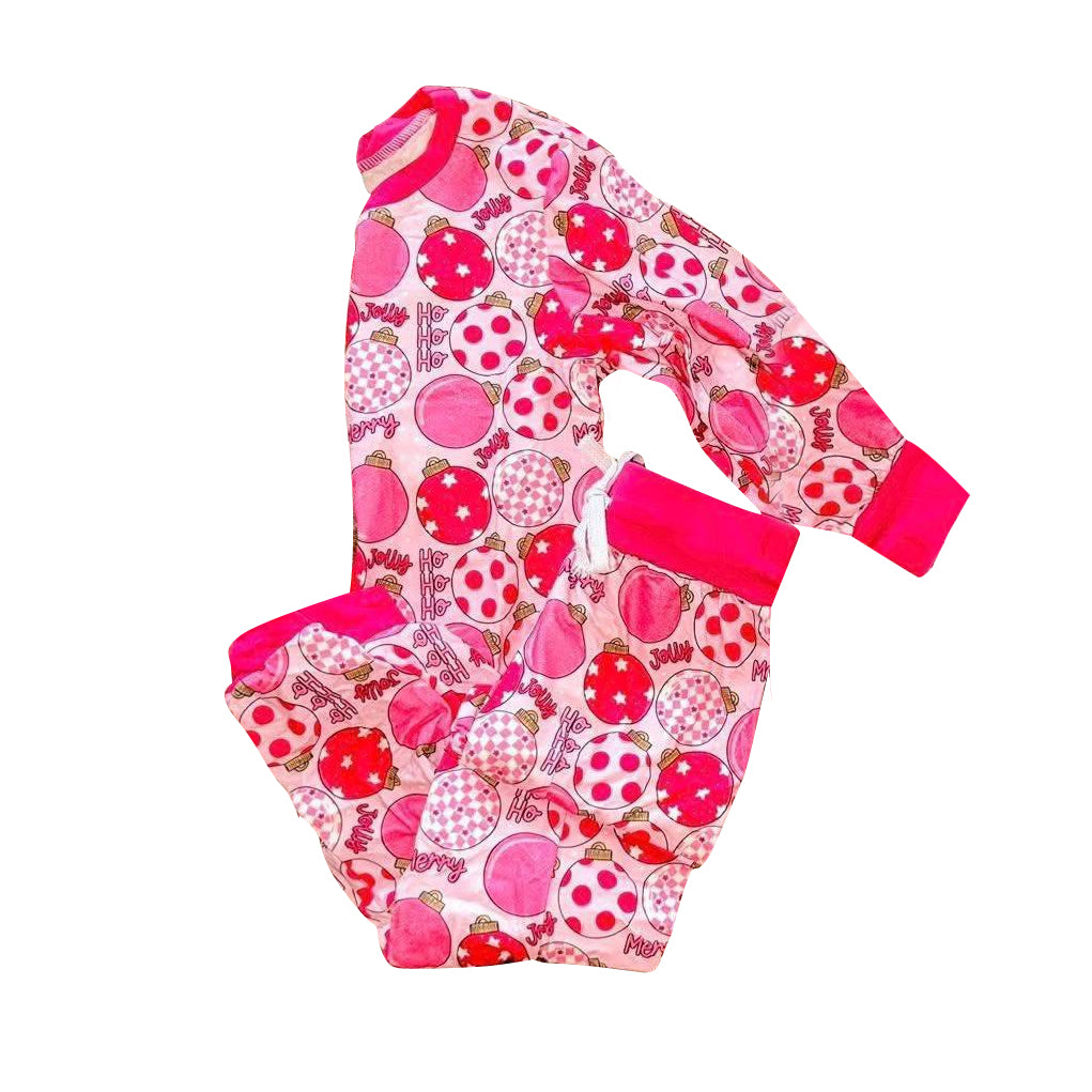 Christmas light girls long sleeve pajama set outfit preorder