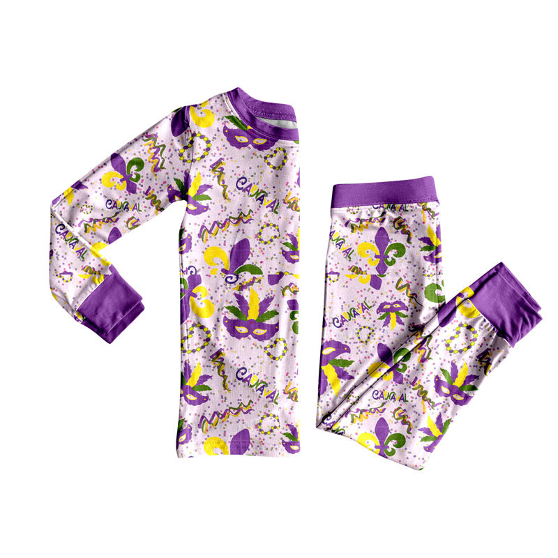 Mardi Gras mask kids long sleeve outfit preorder