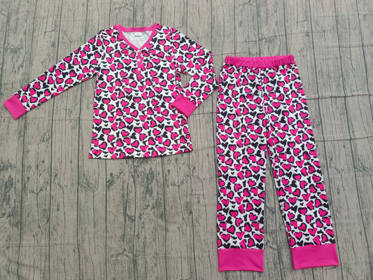 Adult women Valentines day heart long sleeve pajama set preorder