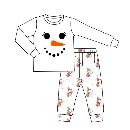 Adult women Christmas snowman long sleeve pajama set preorder