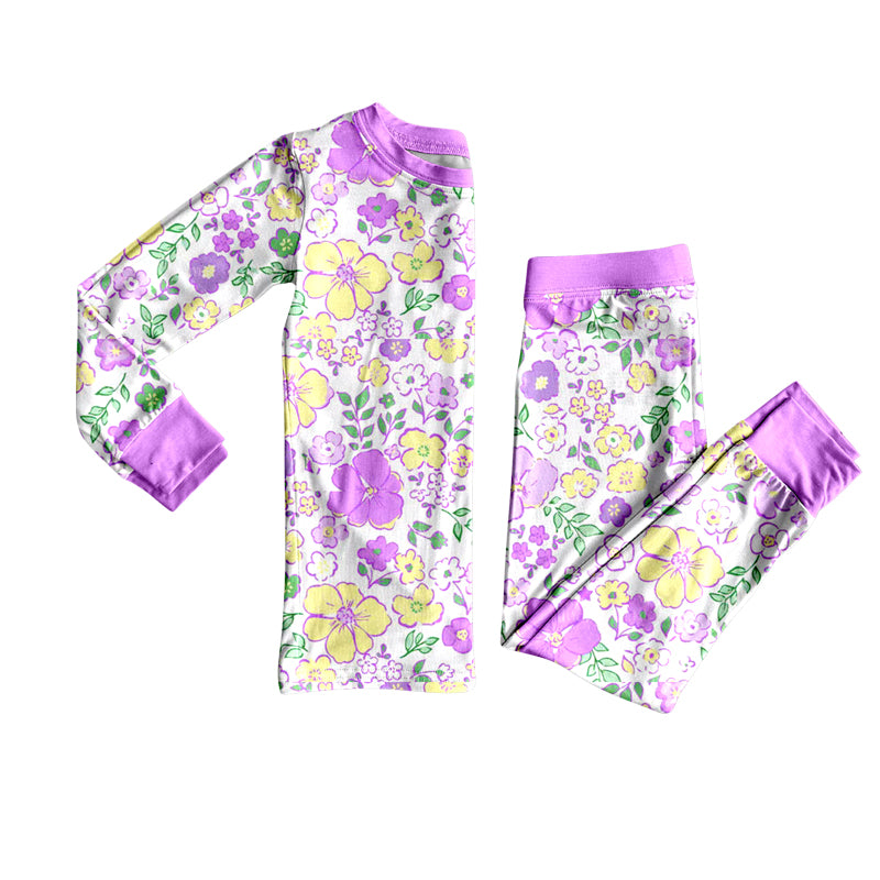 Flowers design kids long sleeve  outfit  preorder