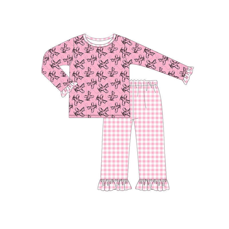Plane design girls kids long sleeve clothes preorder
