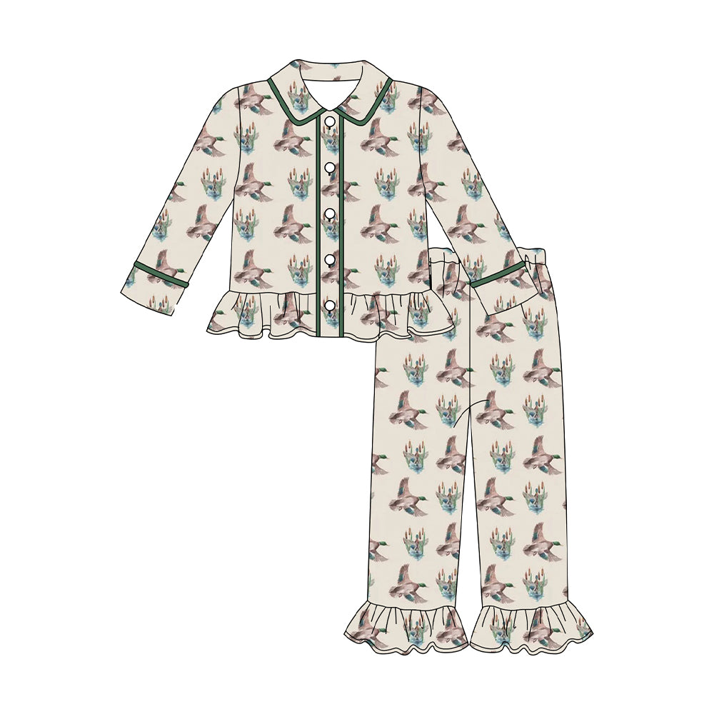 Mallard duck girls kids long sleeve pajama set preorder